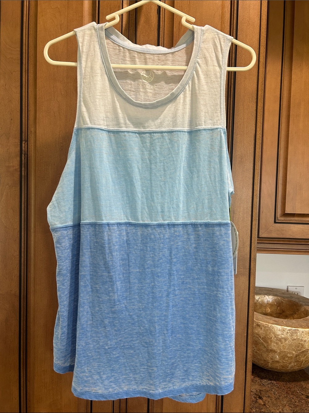 Te Verde Blue & White Tiered Tank Top